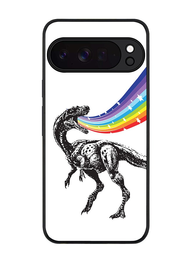 For Google Pixel 10 Pro Case,Slim fit Camera Protection, Shockproof Thin Phone cover  - Rainbow Dino